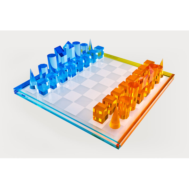 Lucite 15" Chess Set Multi Color