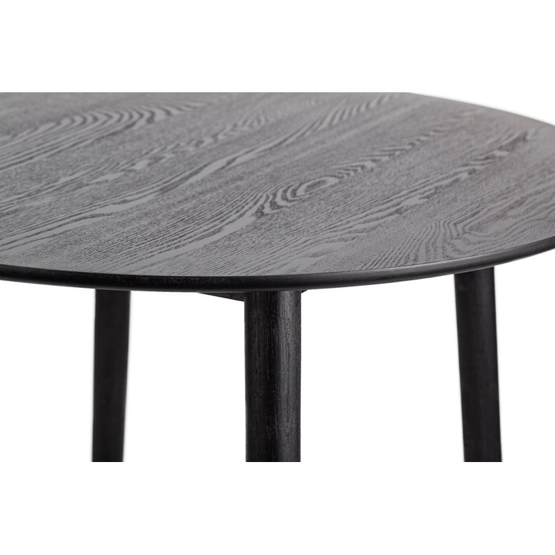 Dowden 4-Person Wood Dining Table, Black