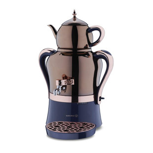 Korkmaz Hanedan A843-05 Stainless Steel Samovar 4.8 L Electric Rosegold 110 V US Plug