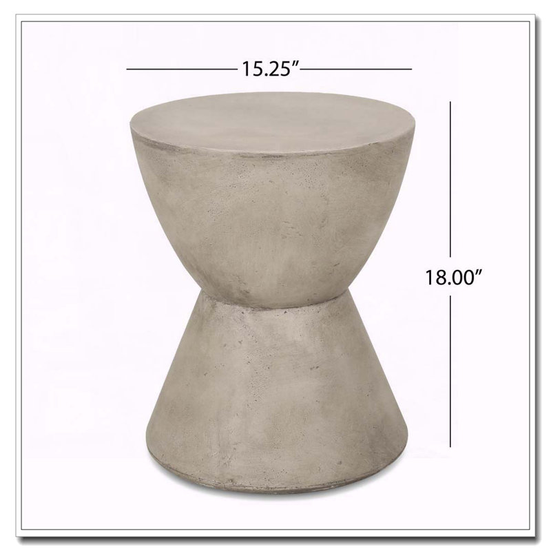Table d'appoint d'extérieur en béton léger
