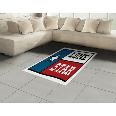 Tapis décoratif à fibres longues haute densité en polyester et coton style étoile texane