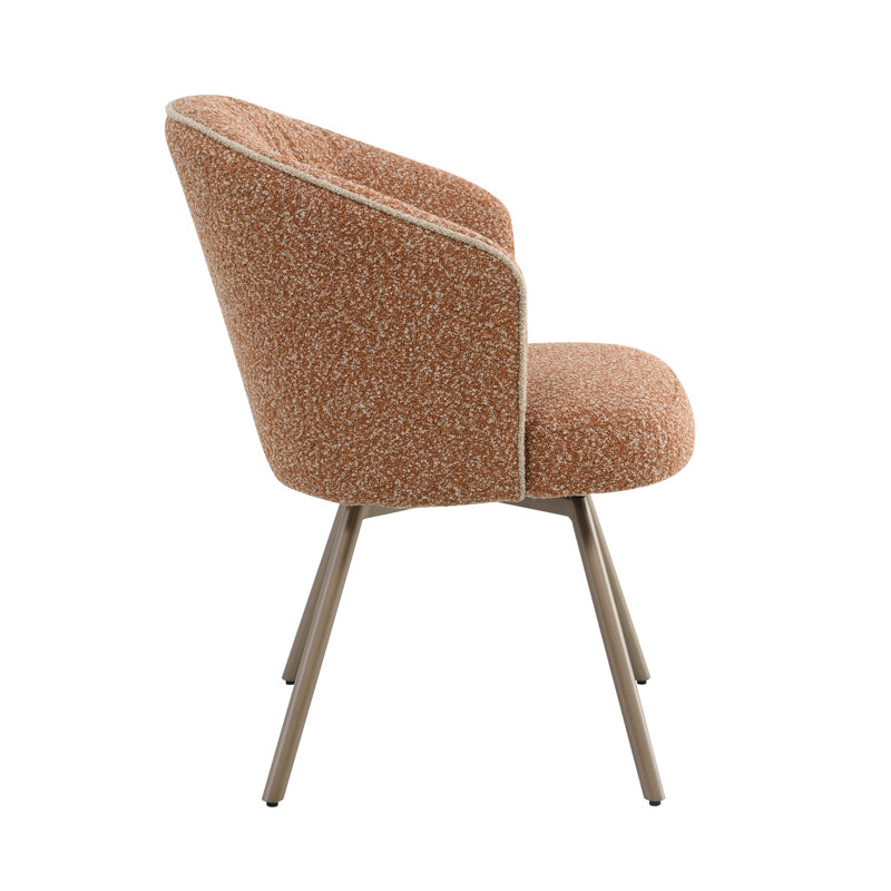 Ensemble de 2 chaises d'appoint rembourrées rouillées avec pieds en métal