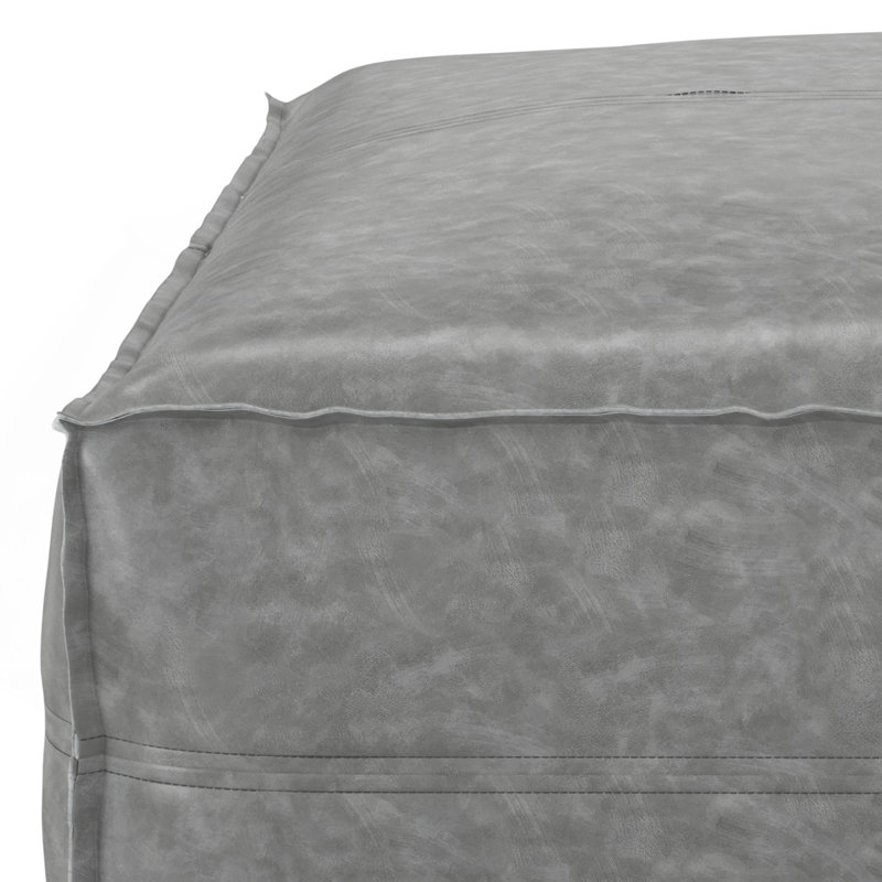 Brody - Pouf carré - Brun patiné, L 30 po, Gris