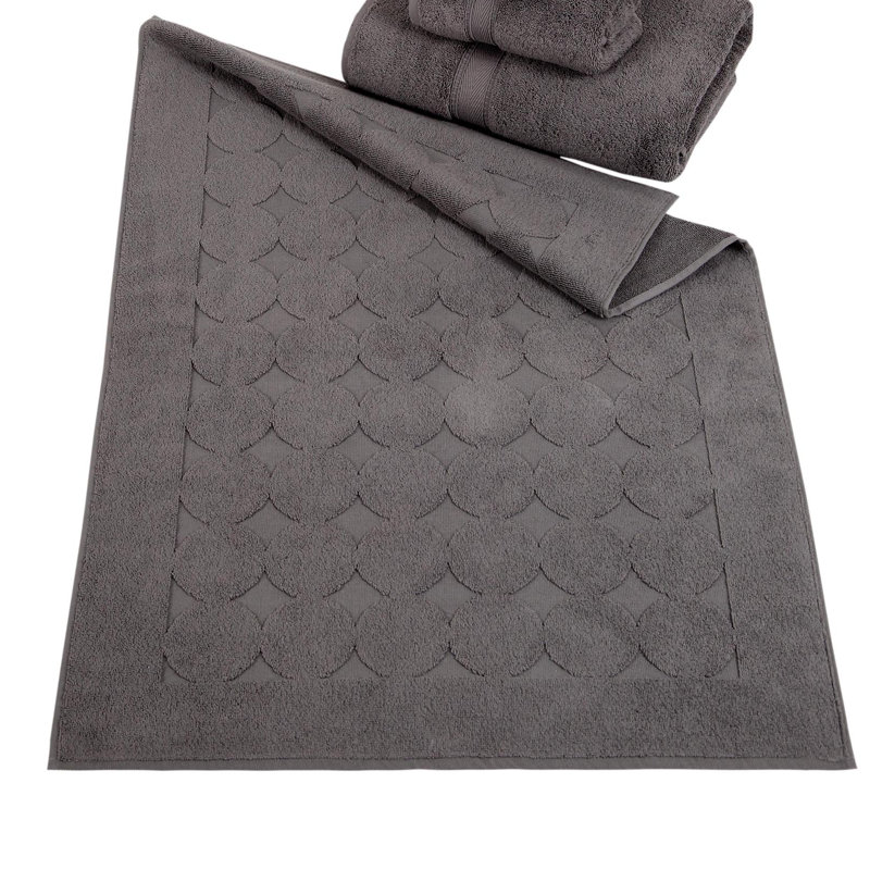 Karila Cotton Bath Rug, Dark Gray