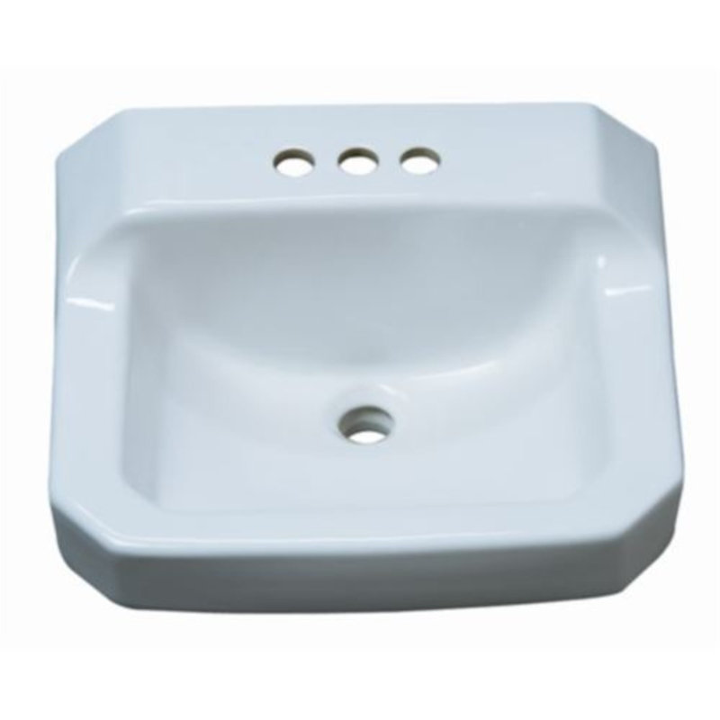 Proflo 17.38'' White Vitreous China Rectangular Bathroom Sink with Overflow