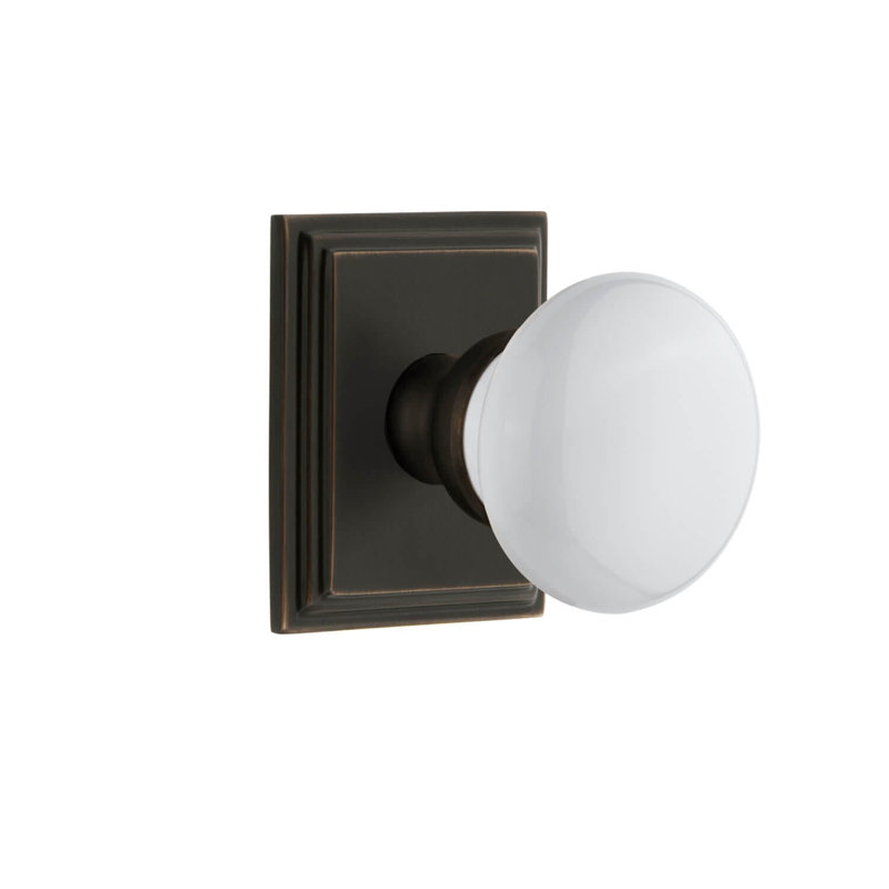 Grandeur Concealed Screw Mechanism Mushroom Knob with Square Rosette, Timeless Bronze