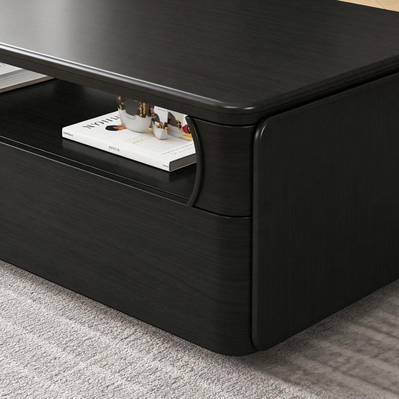 Table basse Modern, Noir, H 16,53 po x L 55,12 po x l 31,49 po, Noir
