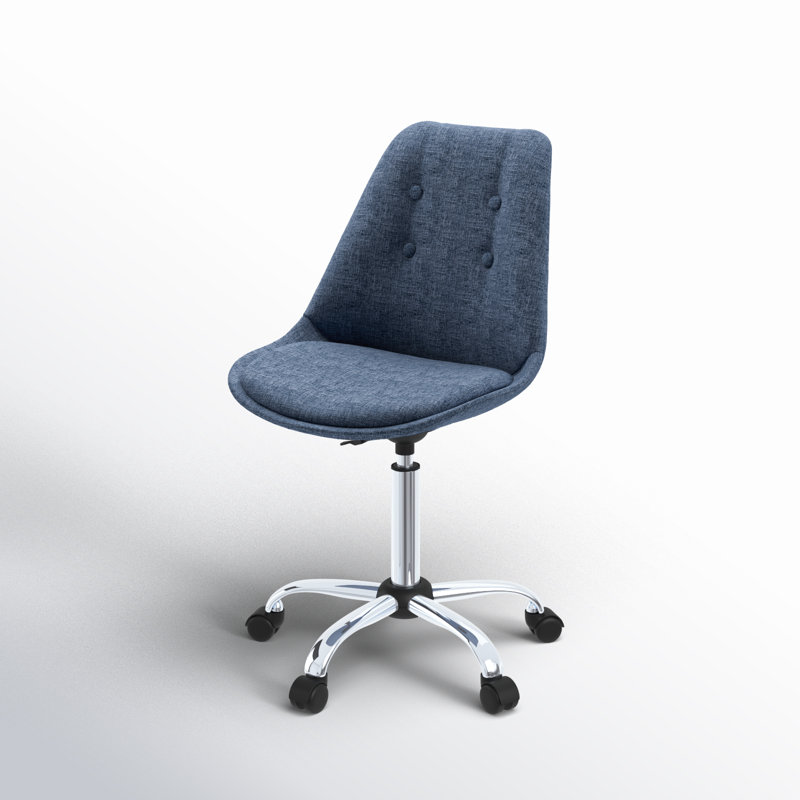 Chaise de travail en tissu Tania, Bleu