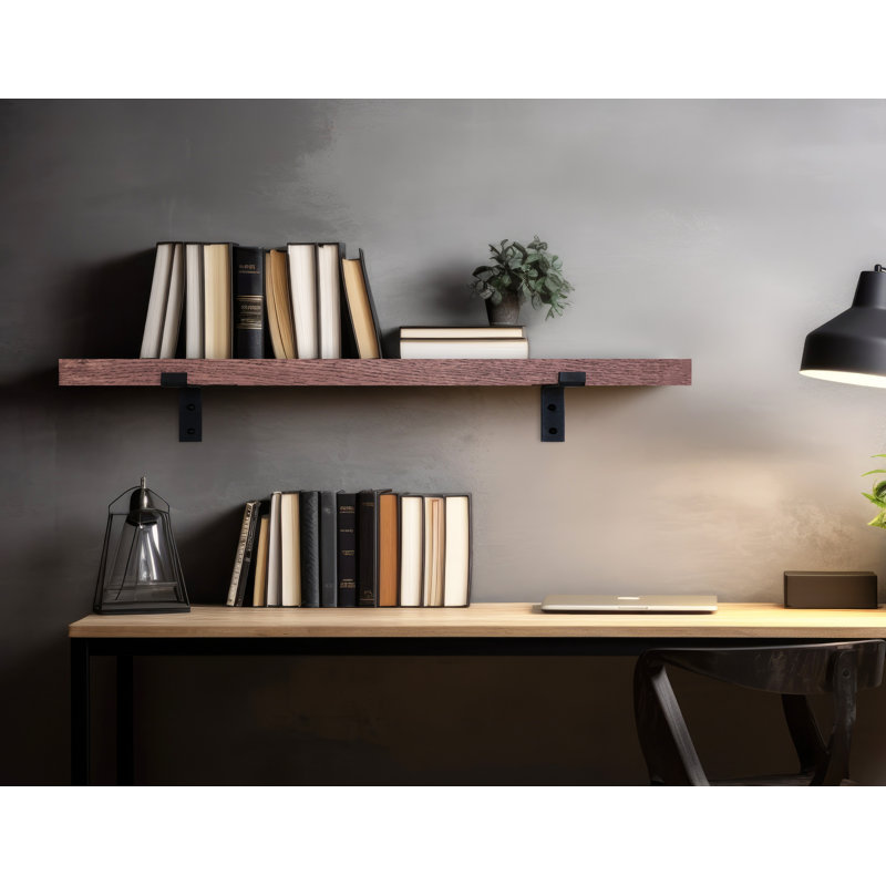 Rayne Red Oak Bracket Shelf, 2" H x 30" W x 6" D