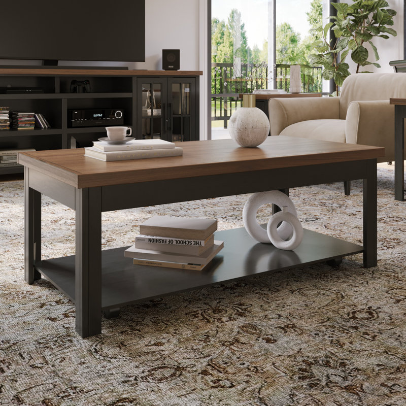 Table basse 48 po, aucun assemblage requis, Noir