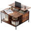 Table de bout 31,5 "avec table basse de rangement et table basse à hauteur réglable avec rangement à hauteur réglable