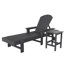 Chaise longue simple inclinable avec table Laguna