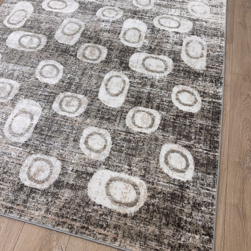 Tapis d'intérieur moderne Marialice, beige gris, moderne, Rectangle 3 pi 11 po x 5 pi 7 po