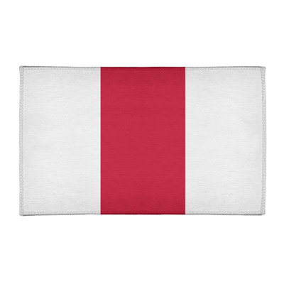 Tapis blanc rayé/rouge