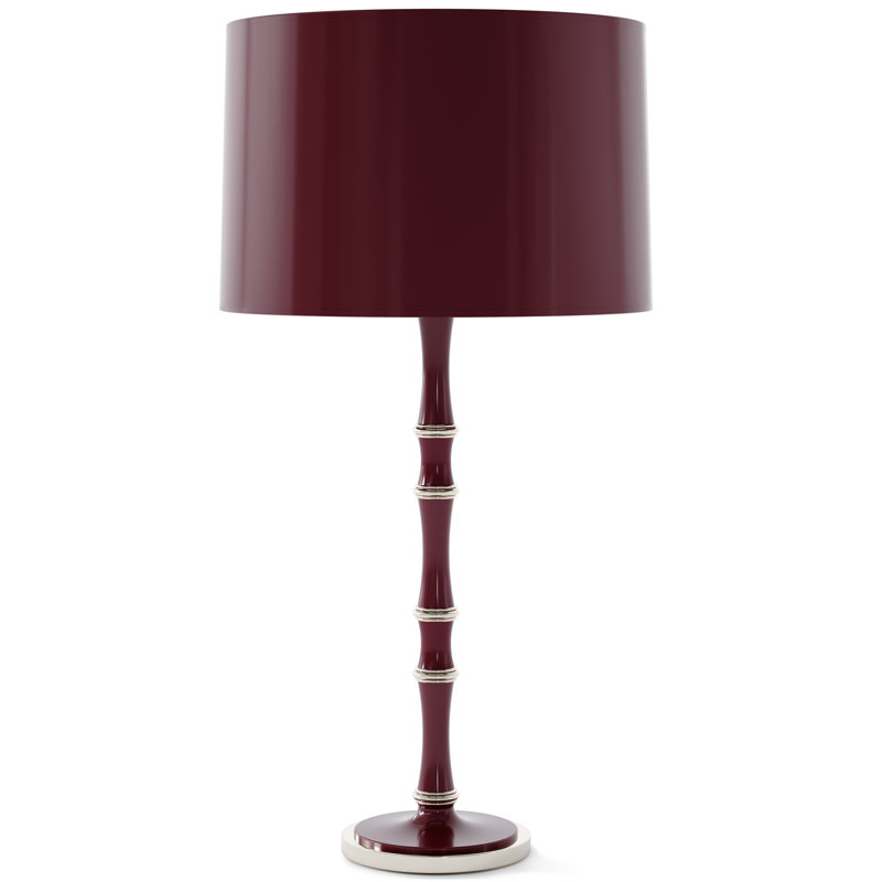 Kane Metal Table Lamp, Celadon, Polished Nickel, Matte Midnight Blue