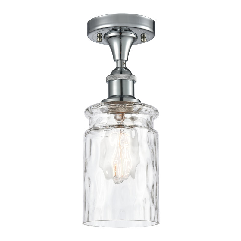 Plafonnier semi-encastré 1 lumière 4,75 po Binkley, Ampoule non incluse, Transparent, Chrome poli
