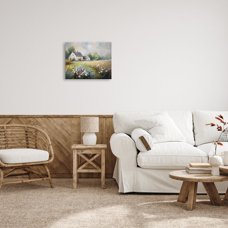 Windblown Flowers Farmhouse par Ramona Murdock, H 16 po x l 20 po x P 1,5 po