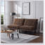Canapé-lit pliant convertible en microfibre brun