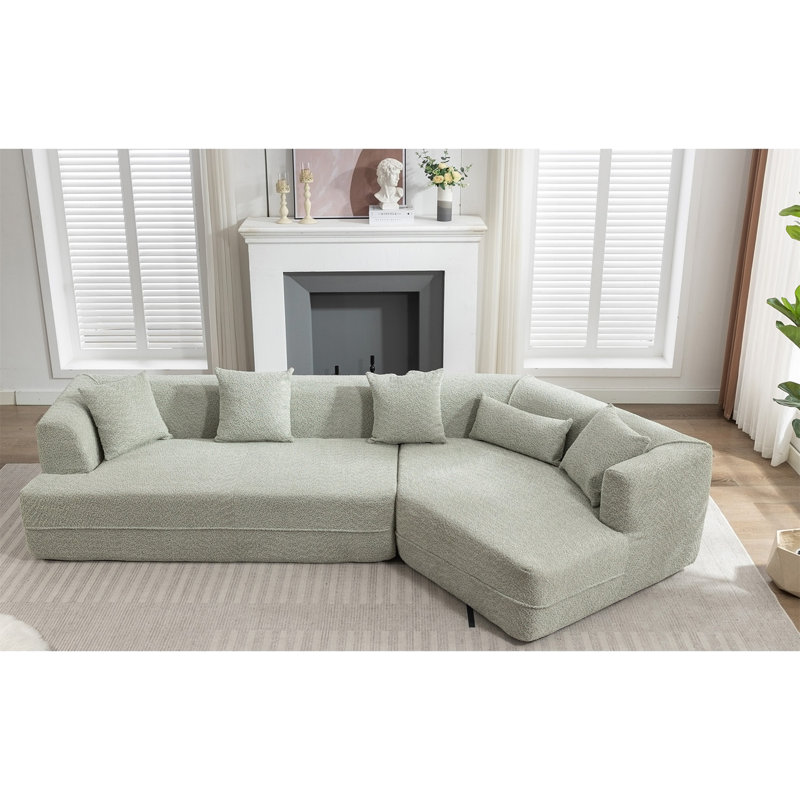 Canapé modulaire Elijus, Tissu vert