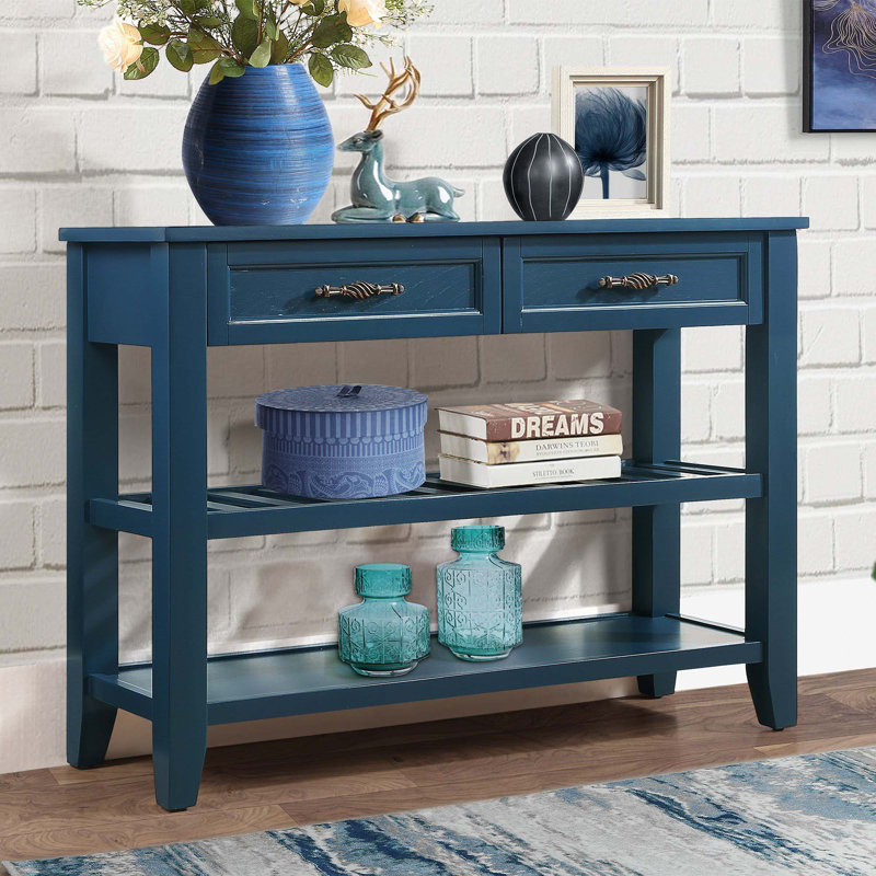Accent Solid Wood  Cabinet, Navy Blue