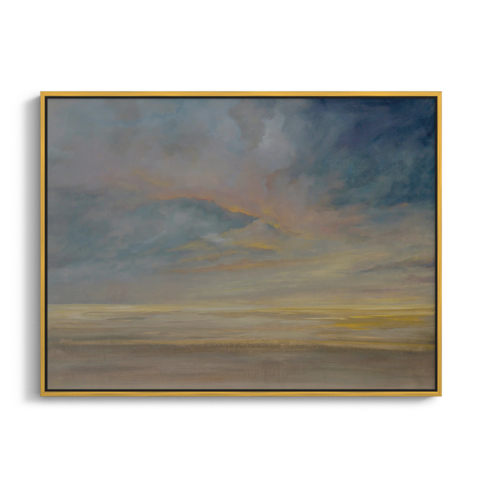 Saffi "Dawning Unrest" Painting, 31.5" H x 41.5" W, Gold