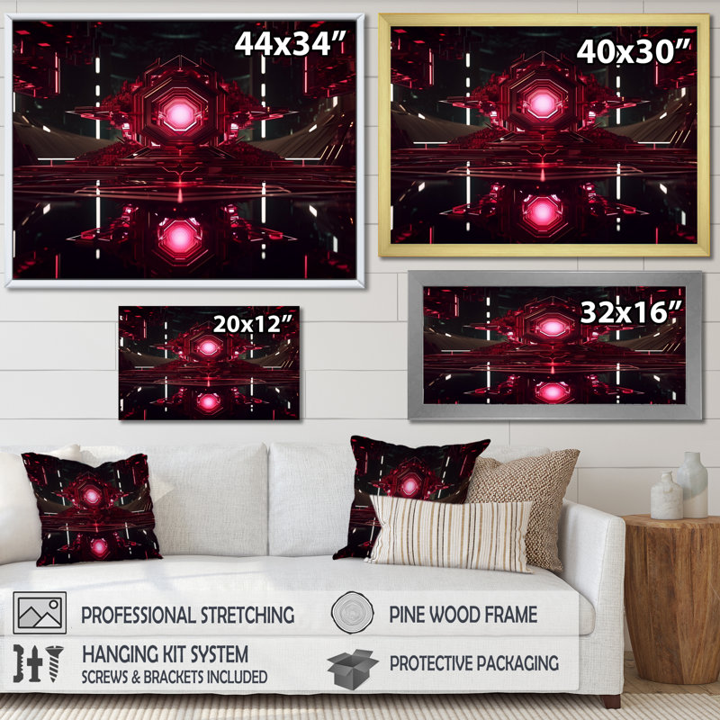 Quantum Universe Futuristic 3D I sur impression sur toile, H 24 po x l 32 po x P 1 po, Cadre flottant noir