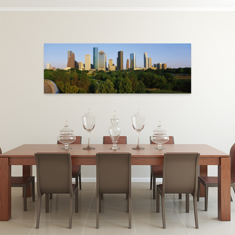 «Downtown Houston», art abstrait moderne, art mural de la ville, H 60 po x l 20 po
