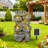 5 Tiered Solar Powered Water Fountain, Solar Water Fountain Outdoor Garden Cascading Rock Water Fall Fountains Outside With Lights For Backyard, Patio, Deck, Porch, 24" H X 13.39" L X 9.6" W