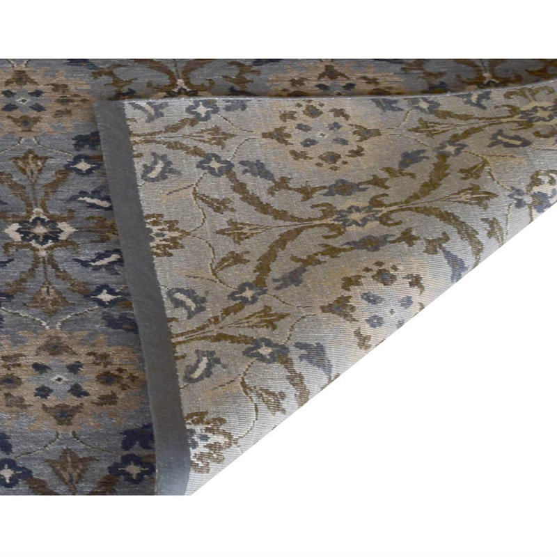 Tapis d'intérieur rectangulaire en laine noué à la main contemporain multicolore, Rectangulaire 8 pi x 10 pi