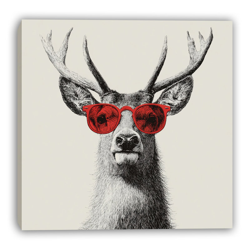 Art mural en toile ludique avec lunettes, l 40 po x H 40 po x P 1,5 po