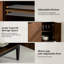 Buffet de rangement à tablette à chevrons avec tablette réglable 47 po-1660725365