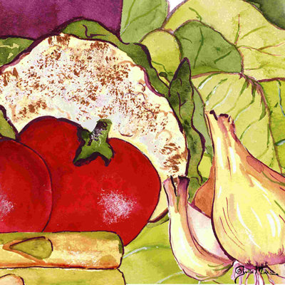 " Vegetable Melange IV " by Julia Minasian Painting Print