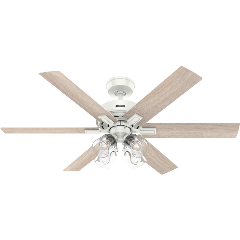 Ventilateur de plafond 52 po avec lumières et télécommande Hunter Energy ENERGY STAR® Hunter de Hunter, Nickel brossé