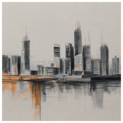 Urban Sketch Cityscape Shower Curtains Extra Long