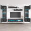 Meuble audio-vidéo mural flottant moderne de 100 po avec éclairage à DEL 16 couleurs, finition ultrabrillante-571145388
