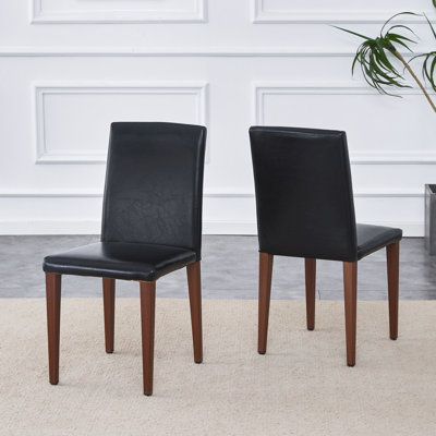 Chaise rembourrée en similicuir H 35,4 po avec structure en métal