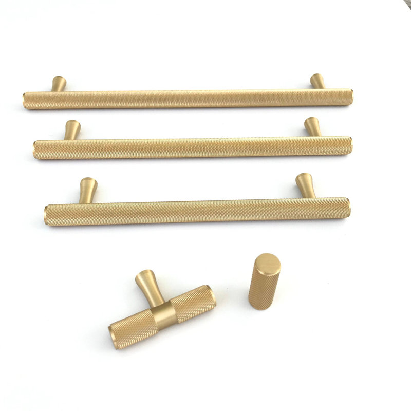 Texture 1/2" Diameter Solid Brass Peg Knob, Brushed Brass