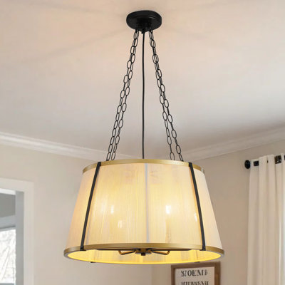 24" 6-Light Dimmable Drum Chandelier