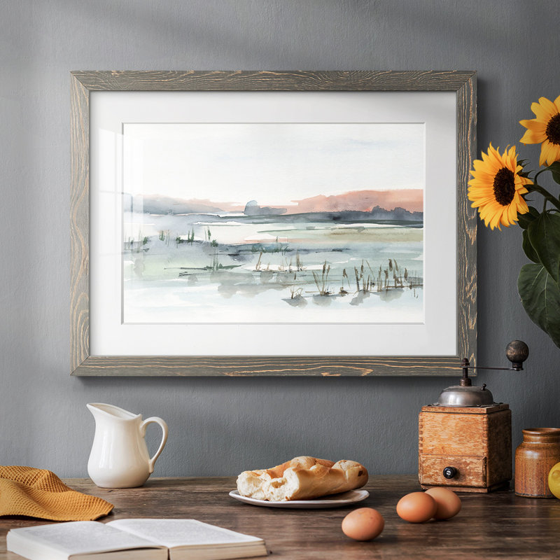 Marsh Cattails II - impression d'un seul cadre photo, Gris, H 26 po x l 38 po x P 1,5 po