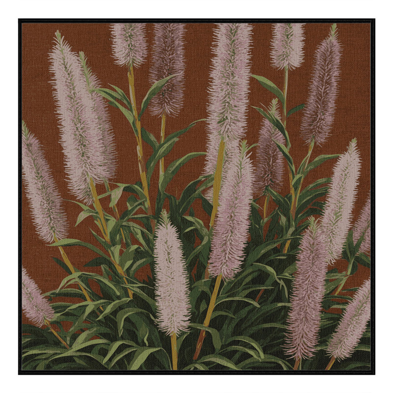 Machine Washable Botanical Brown Area Rug, Square 6'