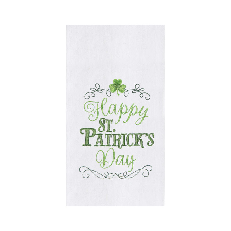 Serviette Happy St. Patrick's Day, Blanc / vert Joyeuse Saint-Patrick