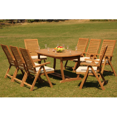 Lessing Outdoor 11 - Piece Teak Dining Set