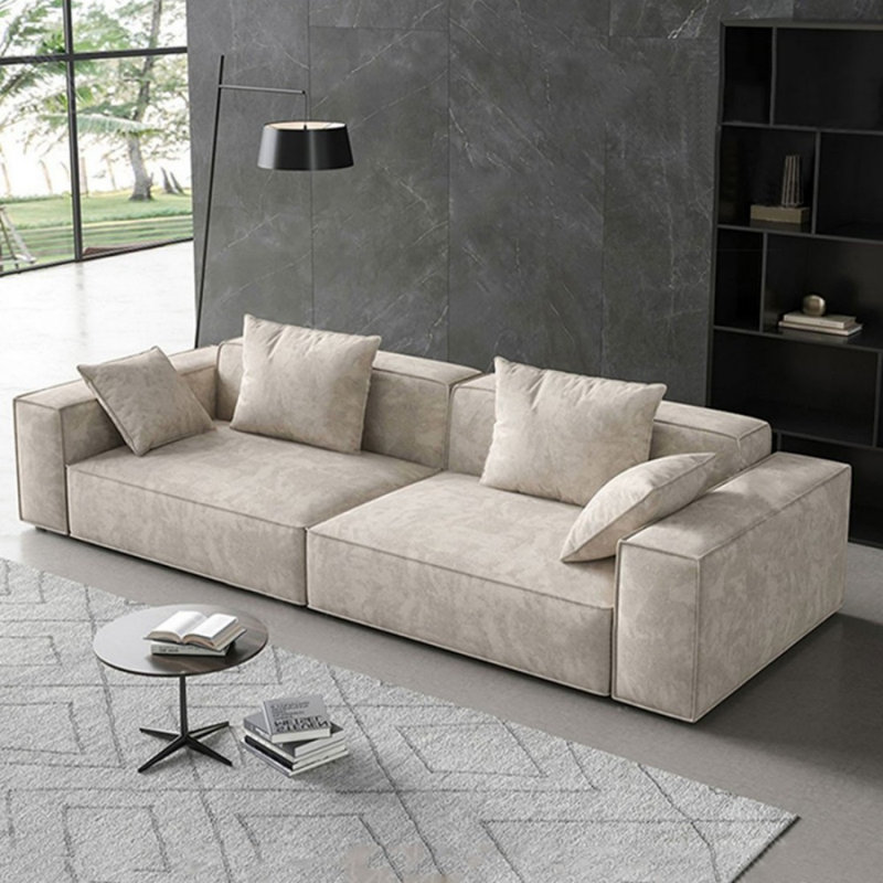 Coussin modulaire beige en polyester, H 28,35 po x l 94,49 po x P 39,37 po, 3, Beige