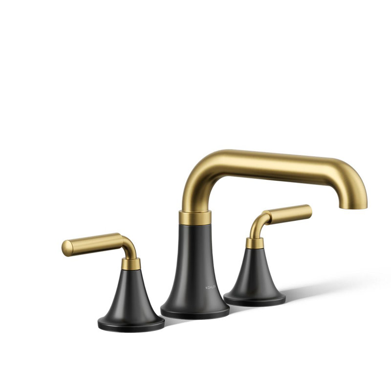 Tone Bath Faucet Trim, Matte Black/Moderne Brass