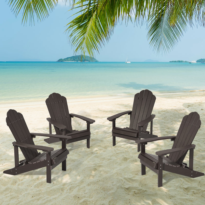 Chaise Adirondack en plastique Harb, Café