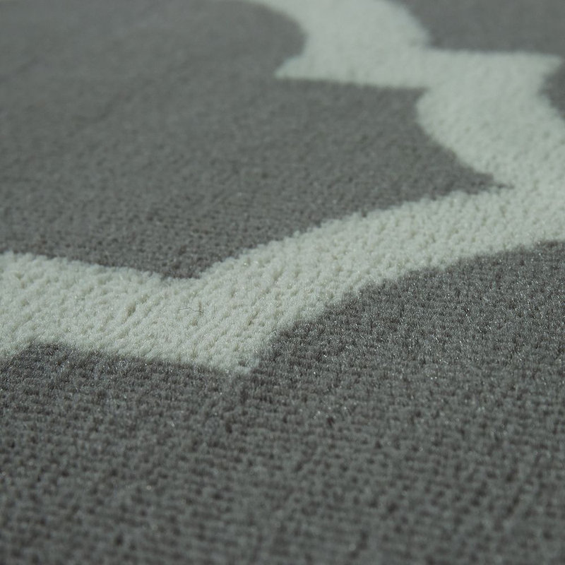 Tapis gris / crème Leenhouts, Rectangle 6 pi 7 po x 9 pi 2 po