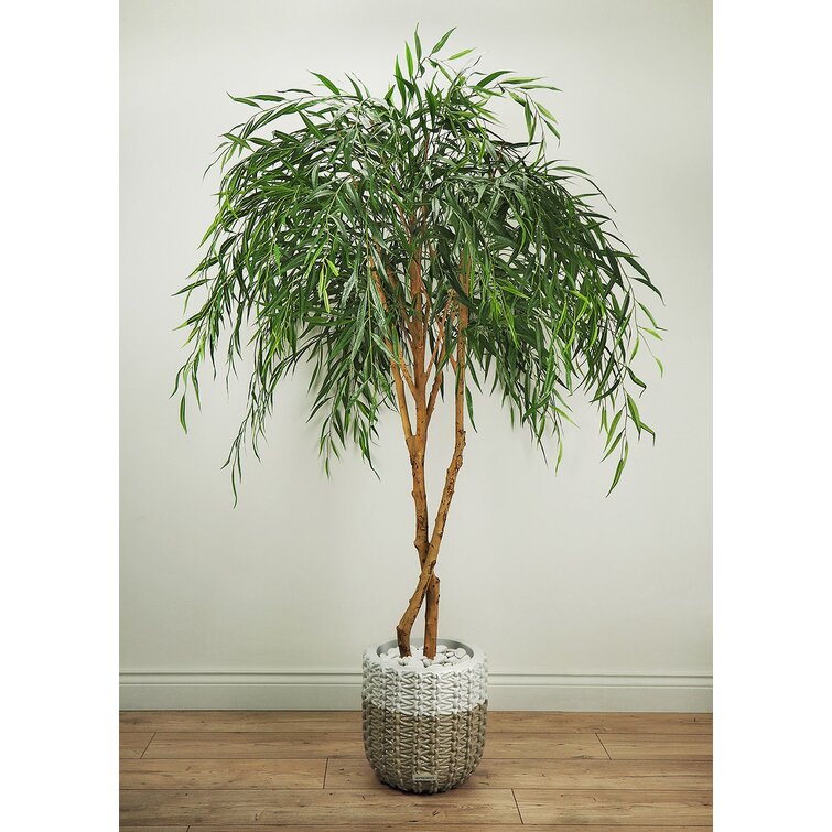 kiskick Faux Plant Realistic Looking Fake Willow Stem with Foliage Reusable  Weather-Resistant B