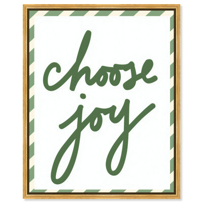 Choose Joy Framed Canvas Print Inspirational Quotes by Art Remedy, Gold Frame, 20 x 24