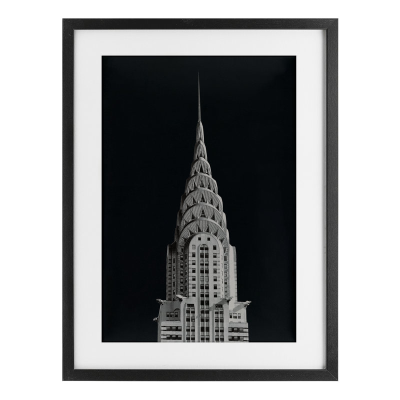 Chrysler Building Architecture, reproduction encadrée sous verre, conception par Wild Apple Portfolio, H 20 po x l 14 po