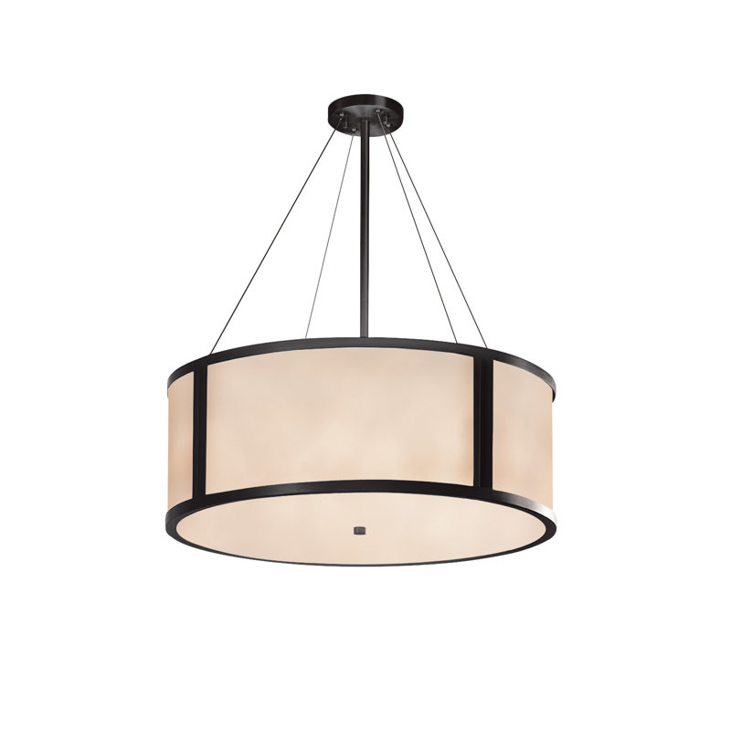 Brey 8 - Light Drum Pendant, Dark Bronze, 12" H x 36" W x 36" D